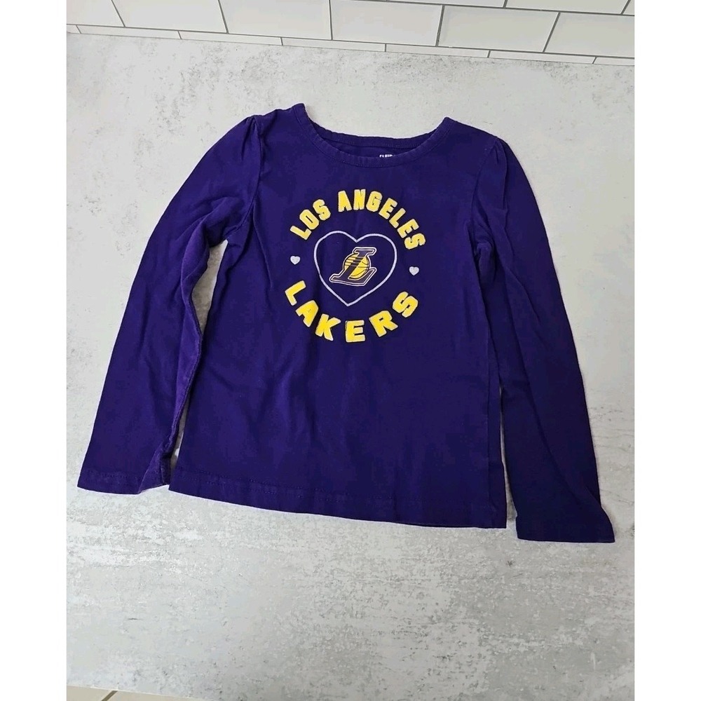4T Size - Los Angeles LA Lakers Baby Toddler Top Girls NBA Long Sleeve Tee Shirt
